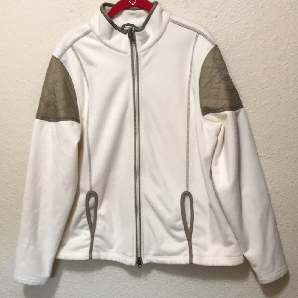 Harley-Davidson Women White & Gray Fleece Jacket. Very Good Condition. Size 2XL.